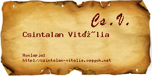 Csintalan Vitália névjegykártya